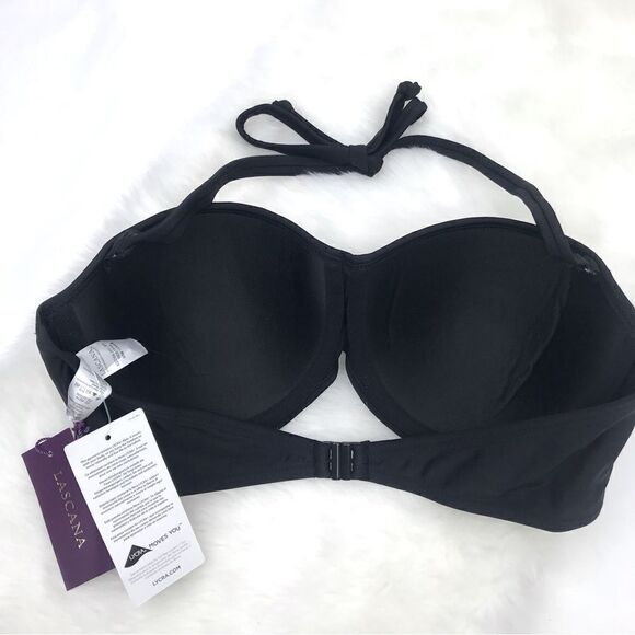 LASCANA New Black Sequin Convertible Swim Bikini / Bandeau Top - Picture 4 of 13